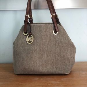 Michael Kora Tan/Light Brown Leather Shoulder Bag